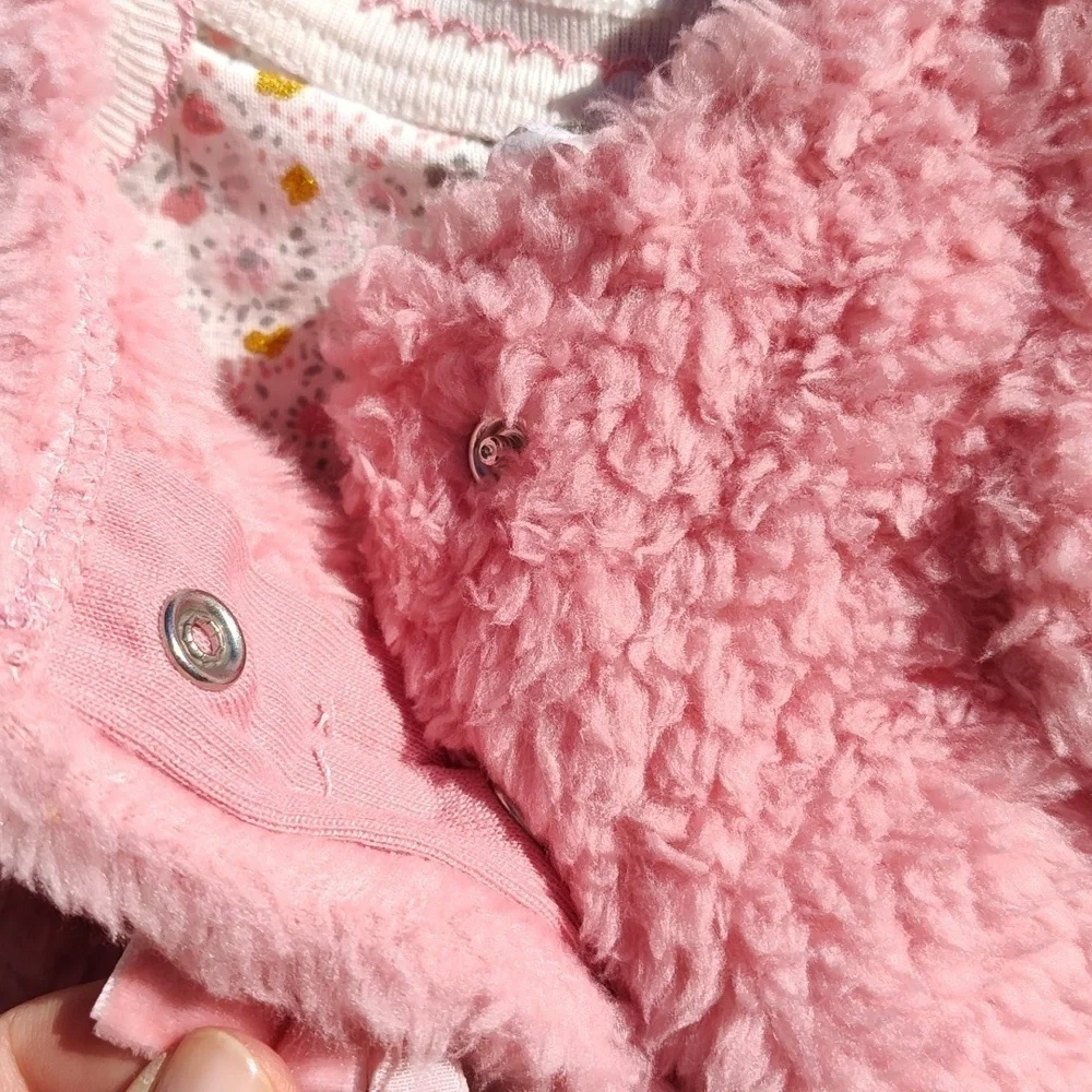 NWT Carter's infant baby faux fur 3 piece set and onsie 3 months